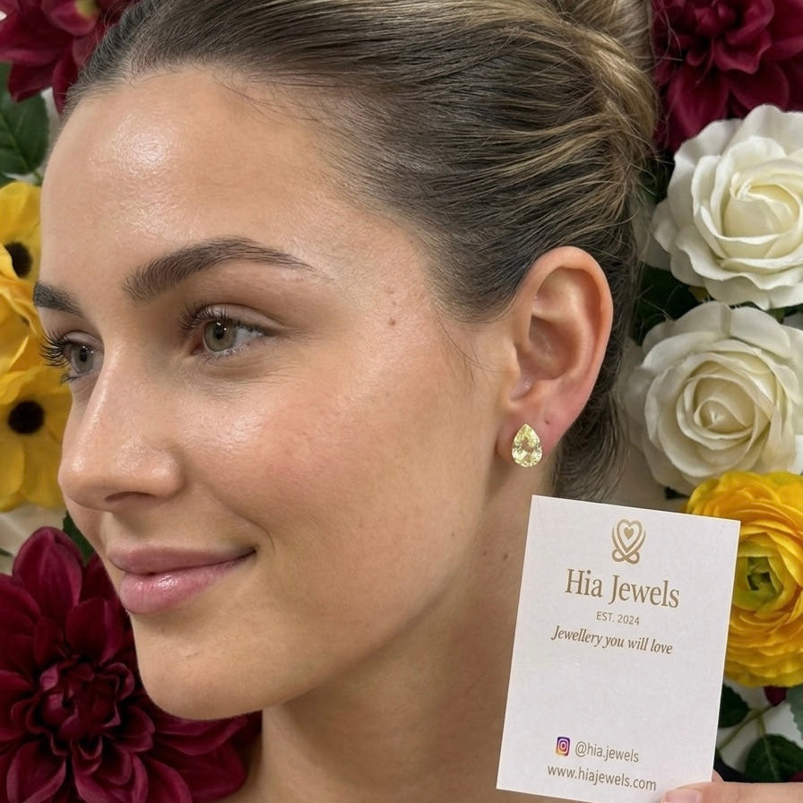 Golden Aura Teardrop Studs