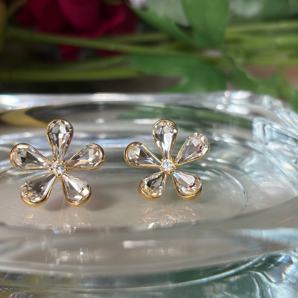 White Flower Earrings