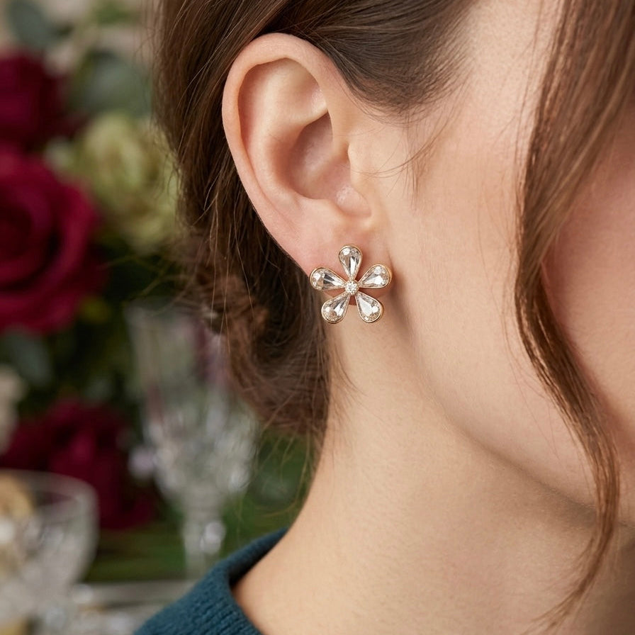 White Flower Earrings