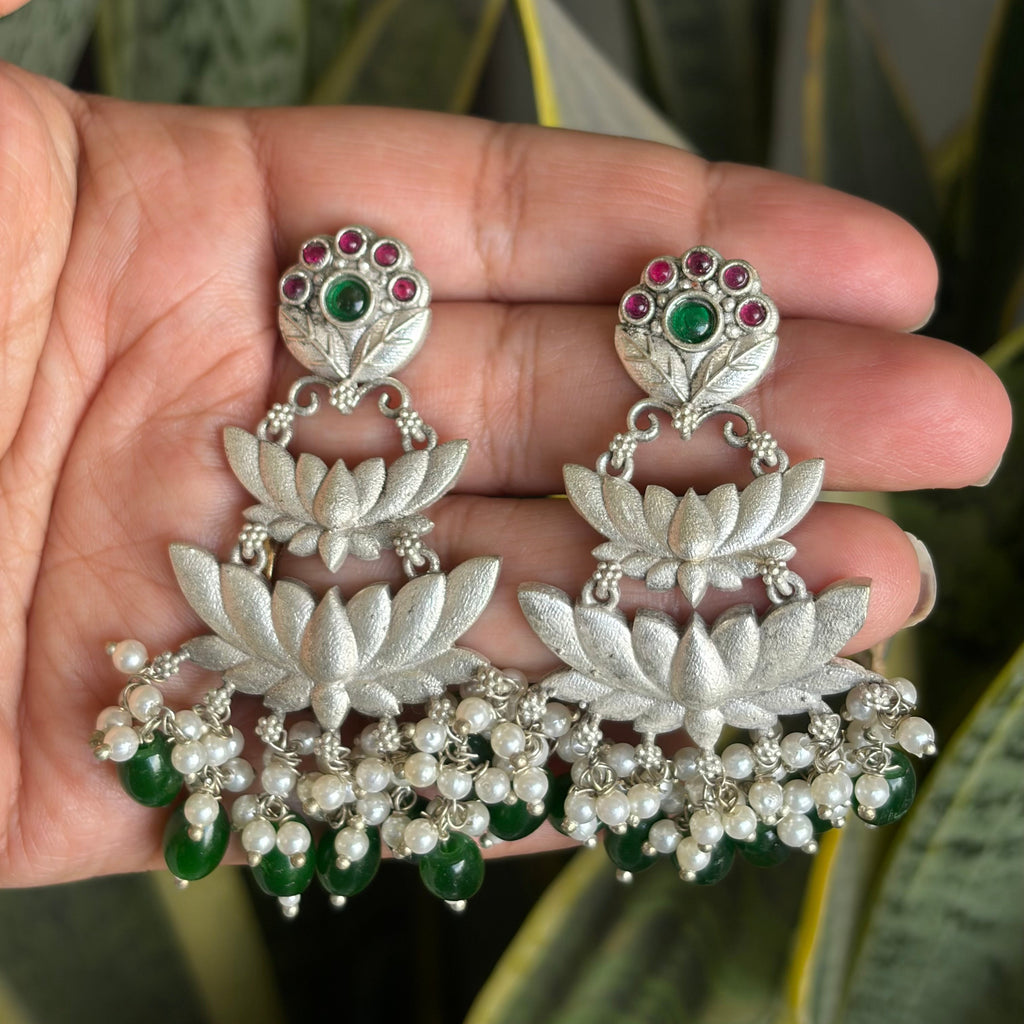 Emerald Padma Chandrika Earrings