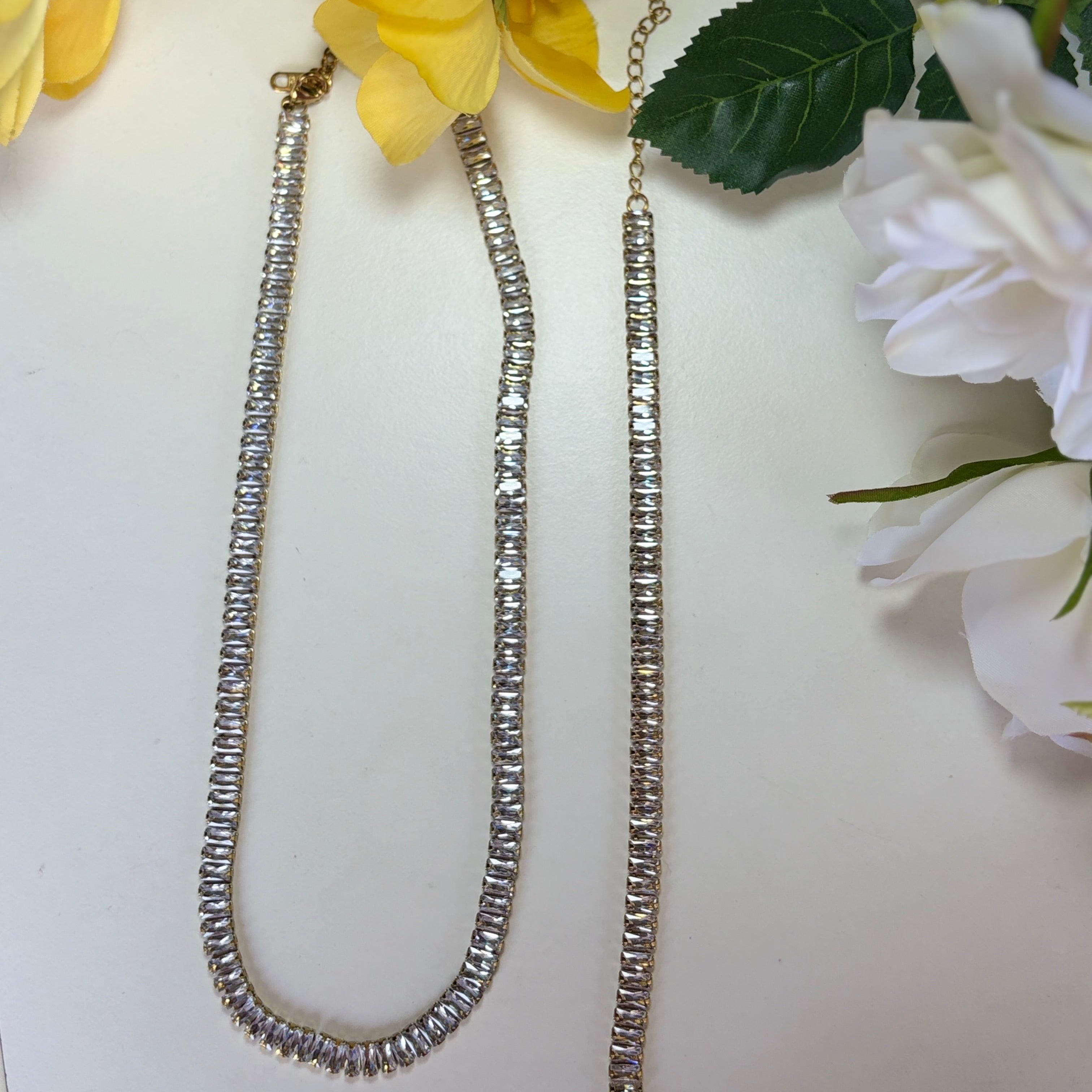 Celeste Baguette Tennis Necklace &amp; Bracelet Set