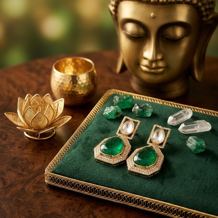 Sumanasa Emerald Aura Earrings
