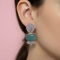 Turqoise Pink Fower Earrings