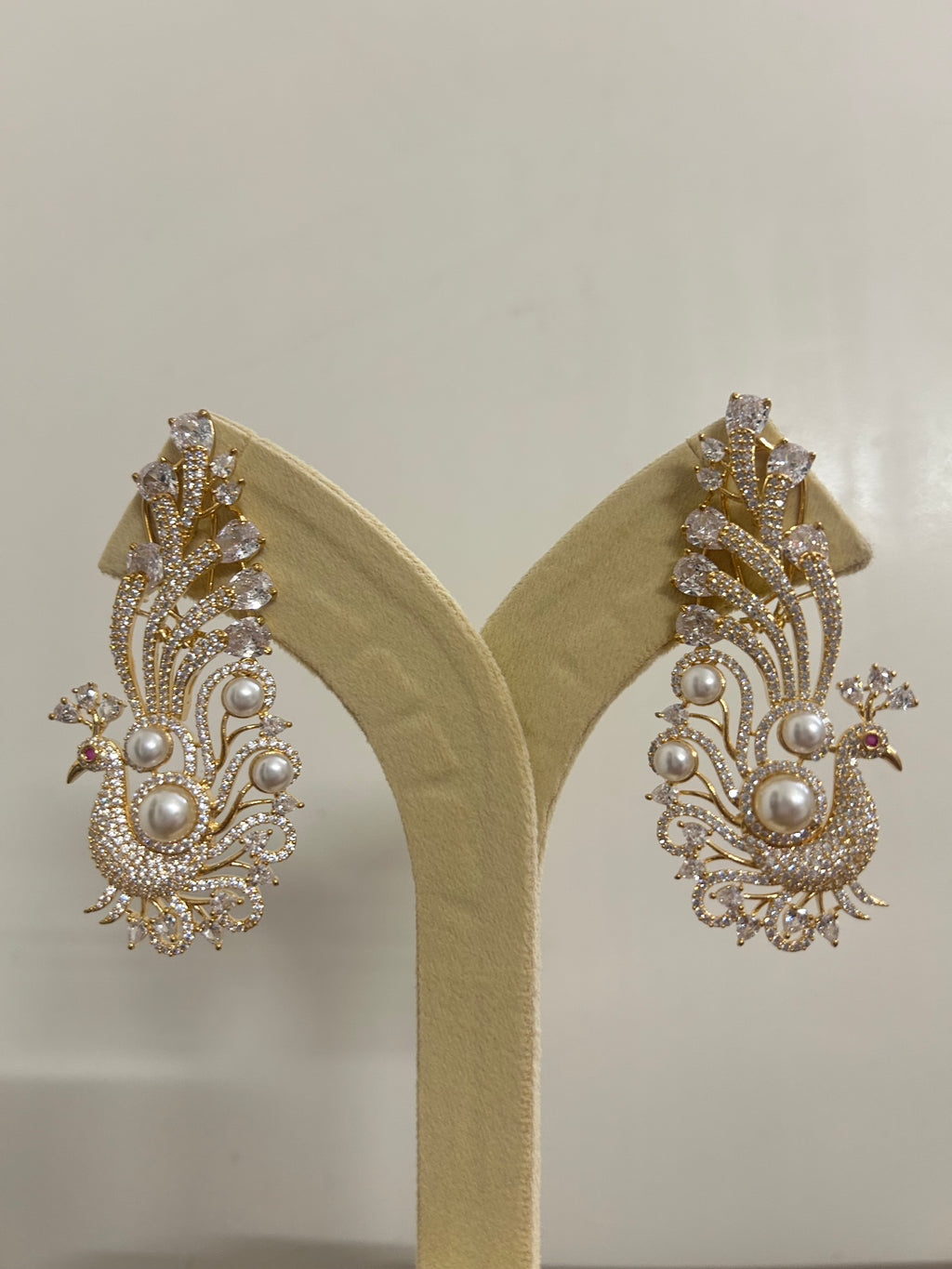 Golden Peacock Earrings