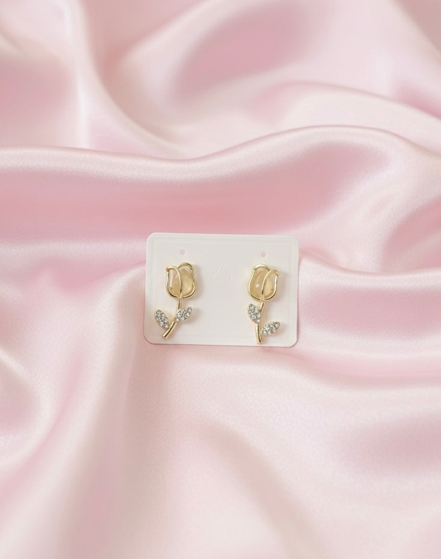 Gold Tulip Earrings
