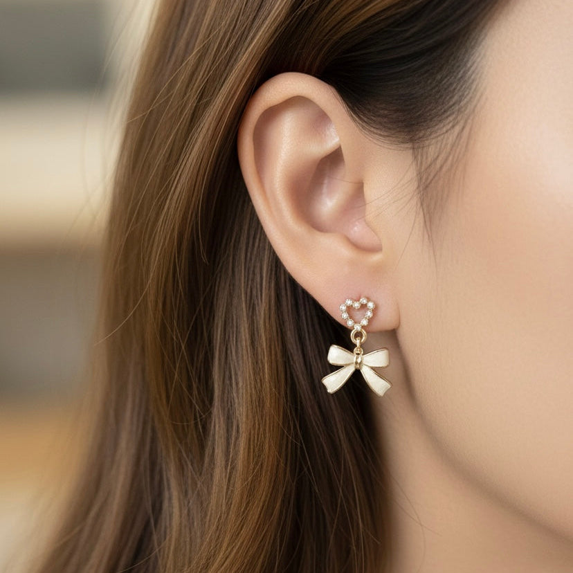 Heart Bow Earrings