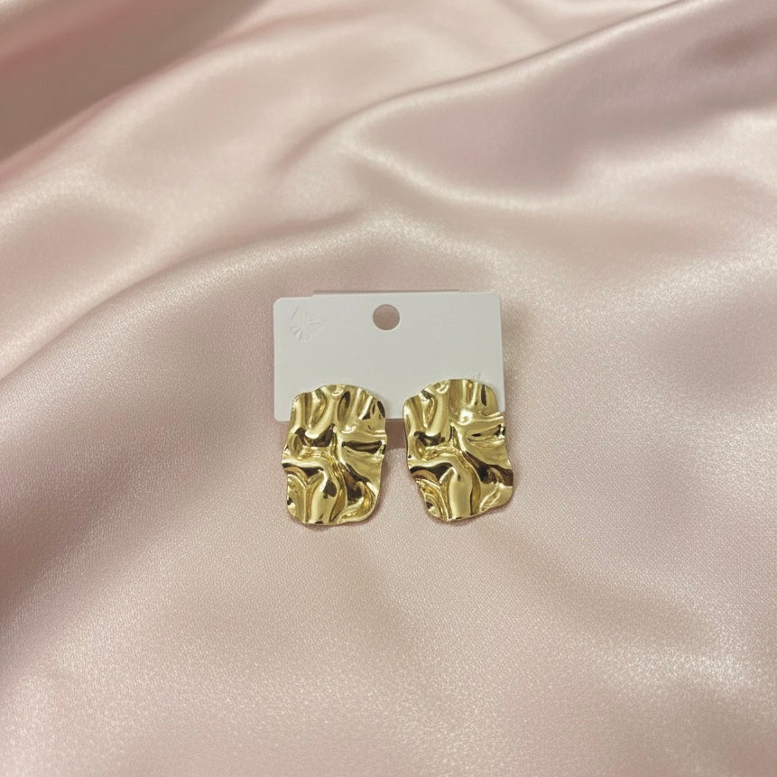 Gold Textured Earrings