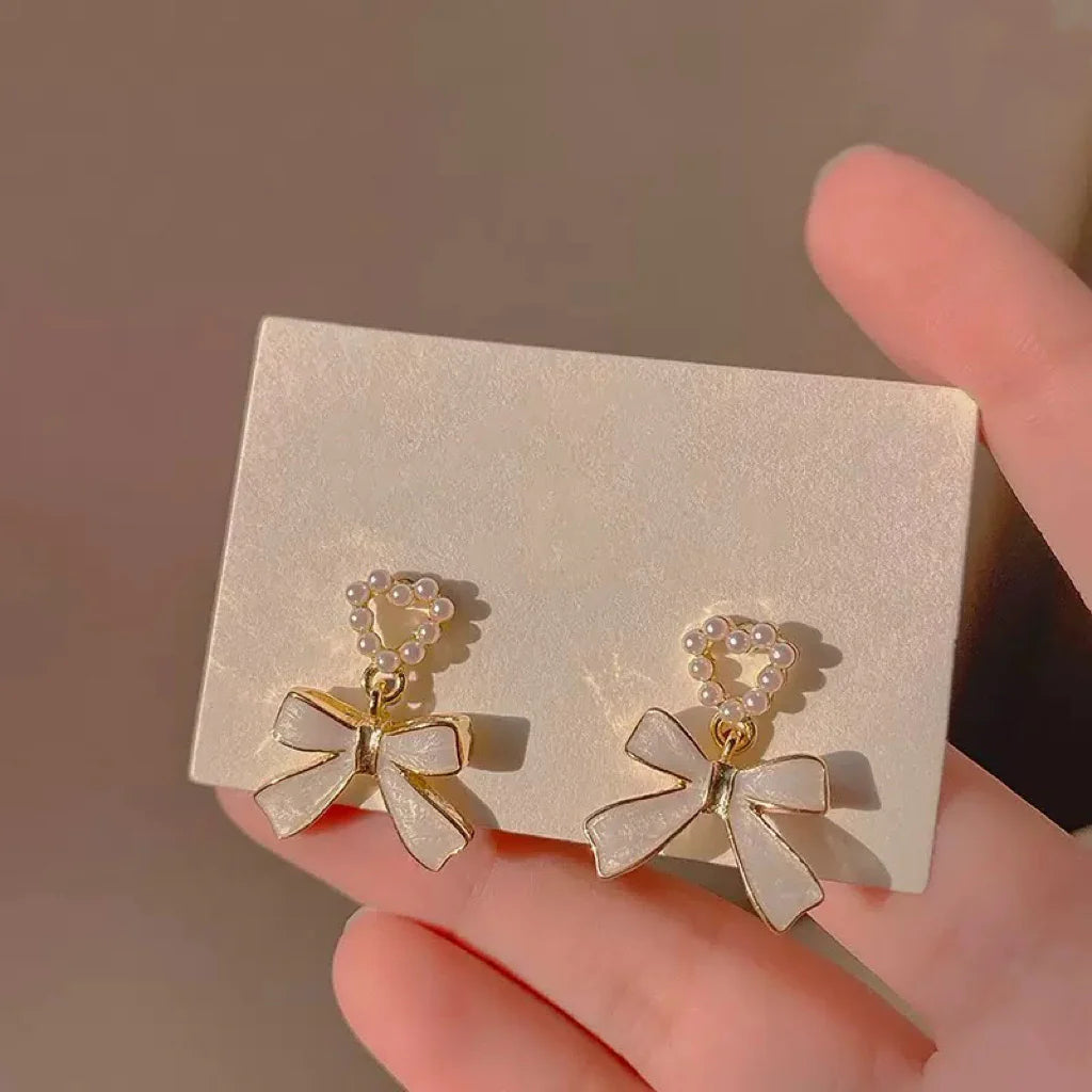 Heart Bow Earrings