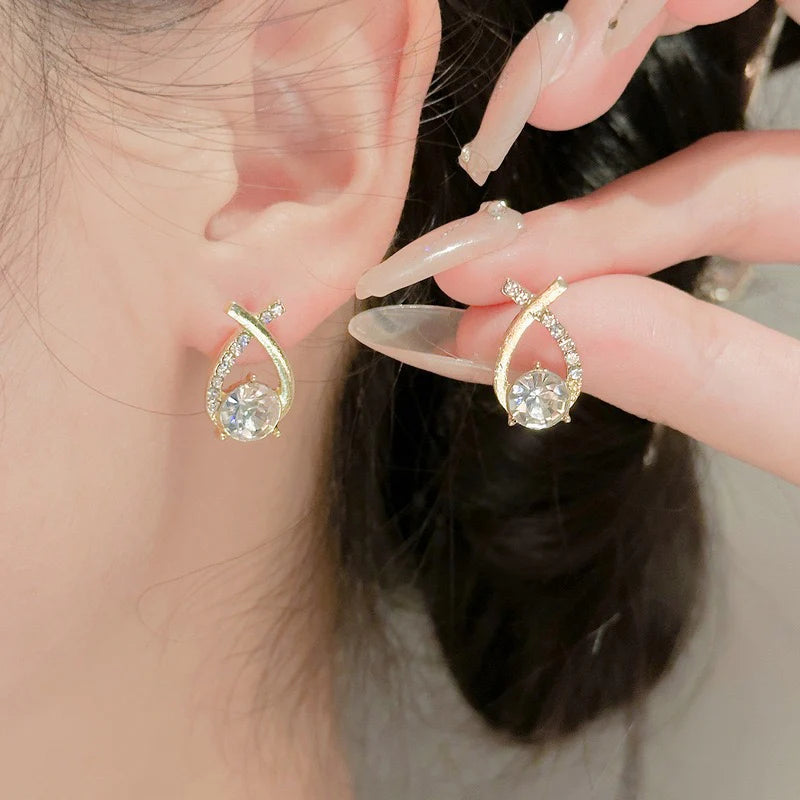 Geometric Crystal Drop Earrings