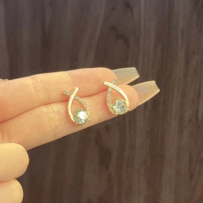 Geometric Crystal Drop Earrings