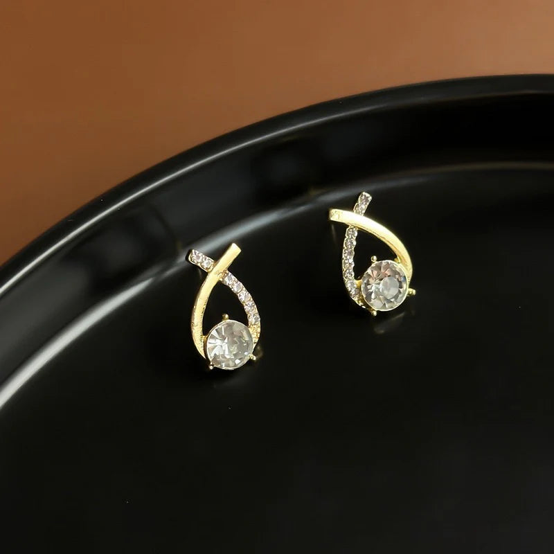 Geometric Crystal Drop Earrings
