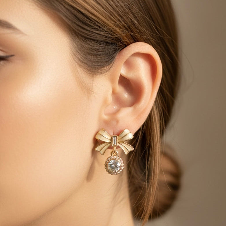 Bow Crystal Earrings