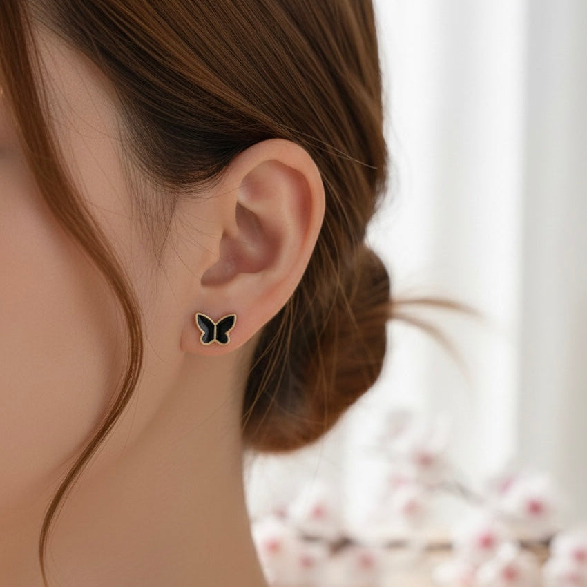 Black Butterfly Earrings
