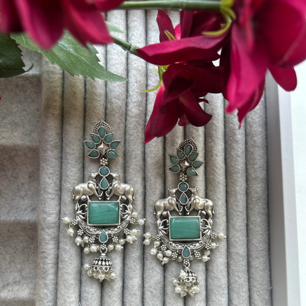 Turquoise Cow Earrings