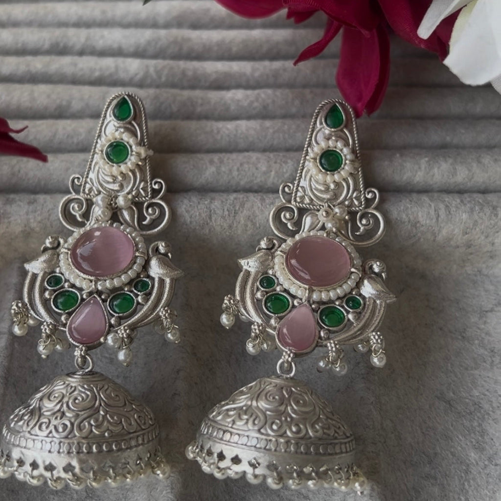Silver Jhumka Earrings
