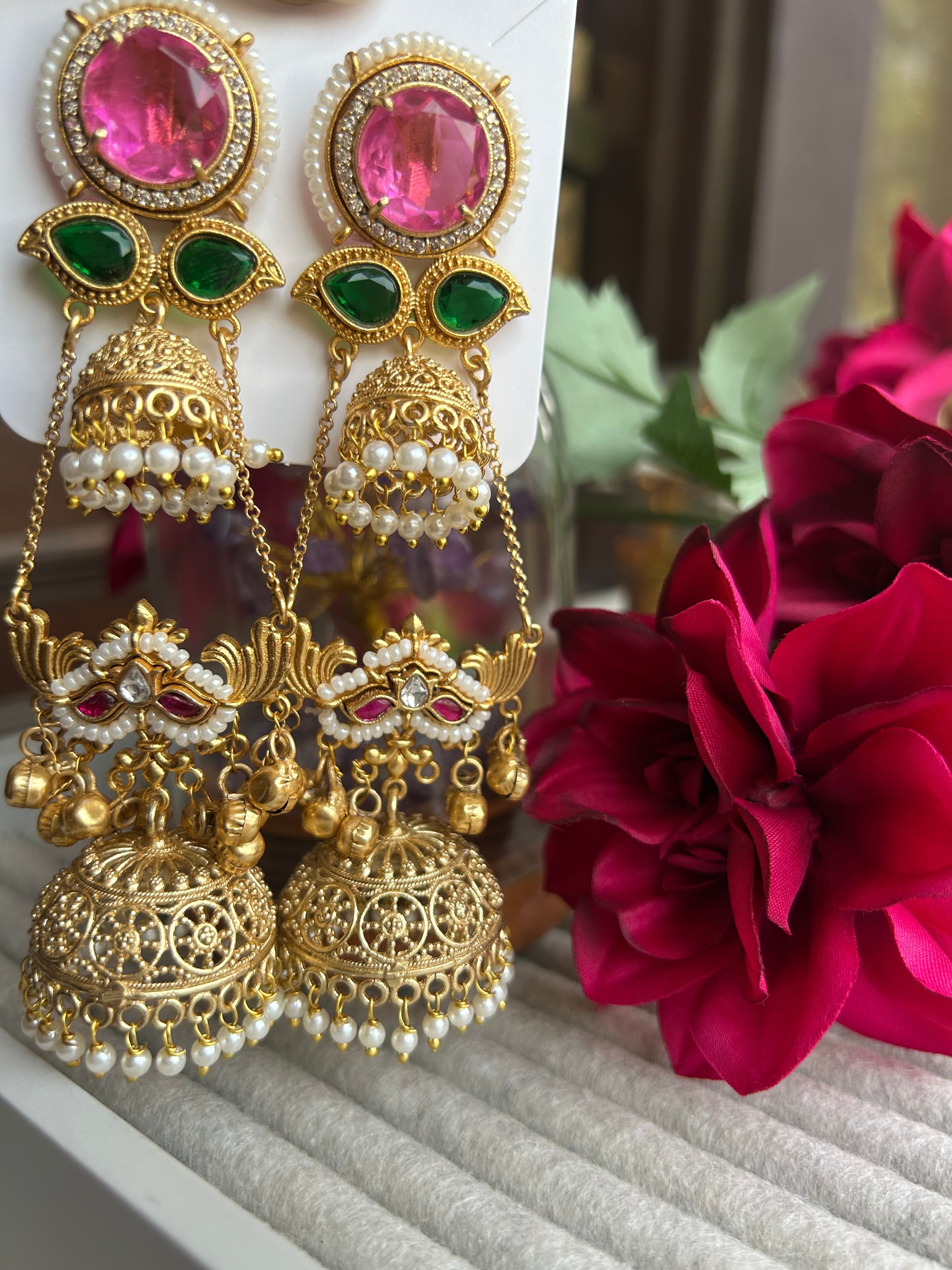 Golden Kashmiri Earrings