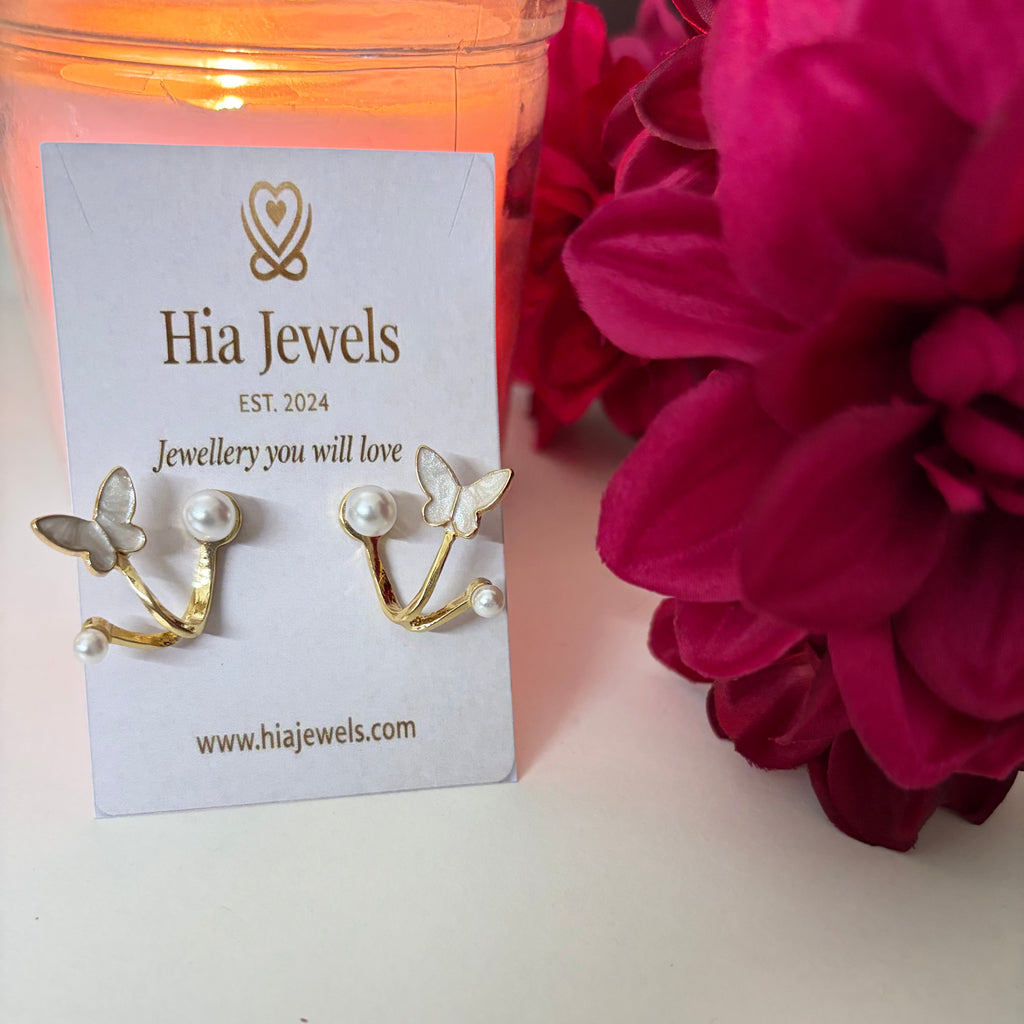 Pearl Butterfly Earrings