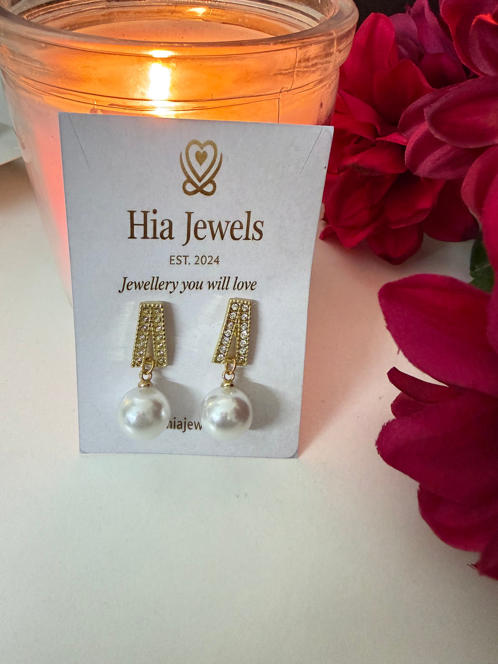 Two Part Pearl Drop Earrings