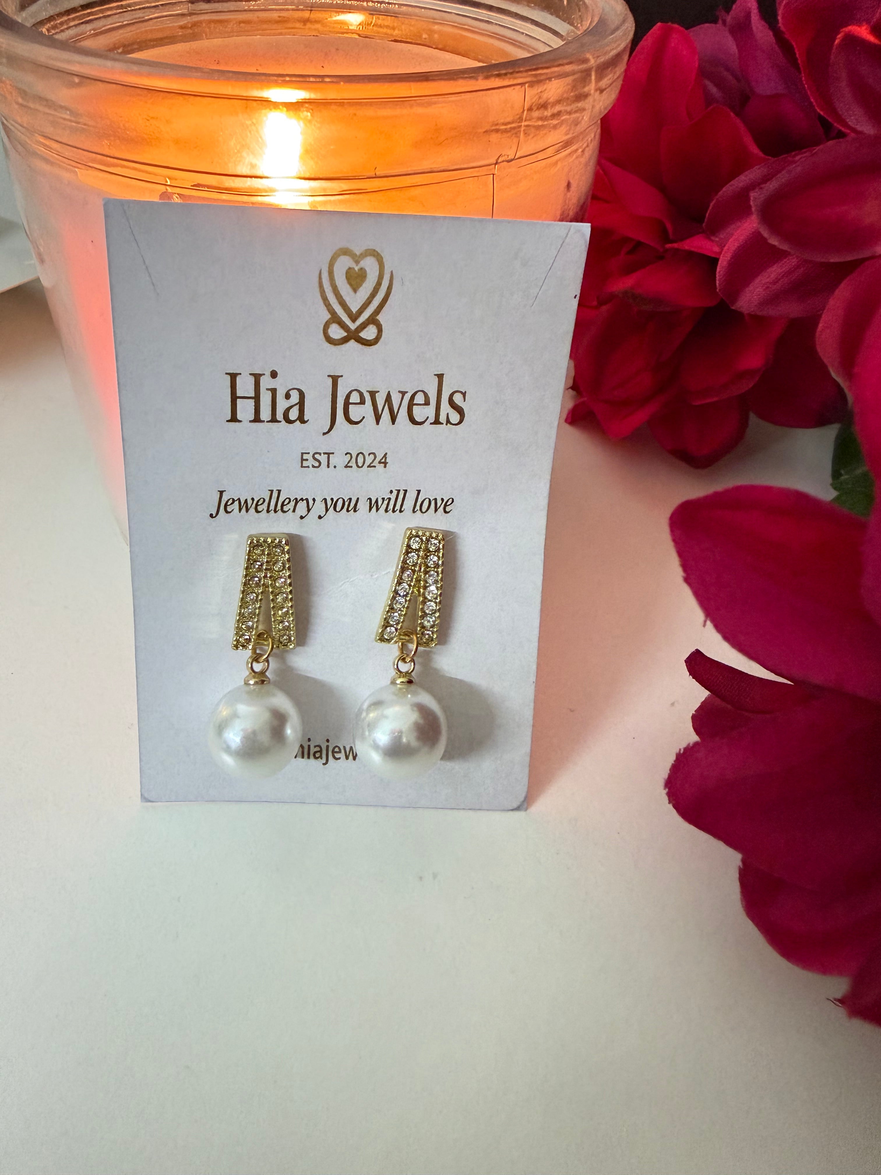 Two Part Pearl Drop Earrings