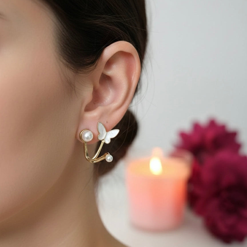 Pearl Butterfly Earrings