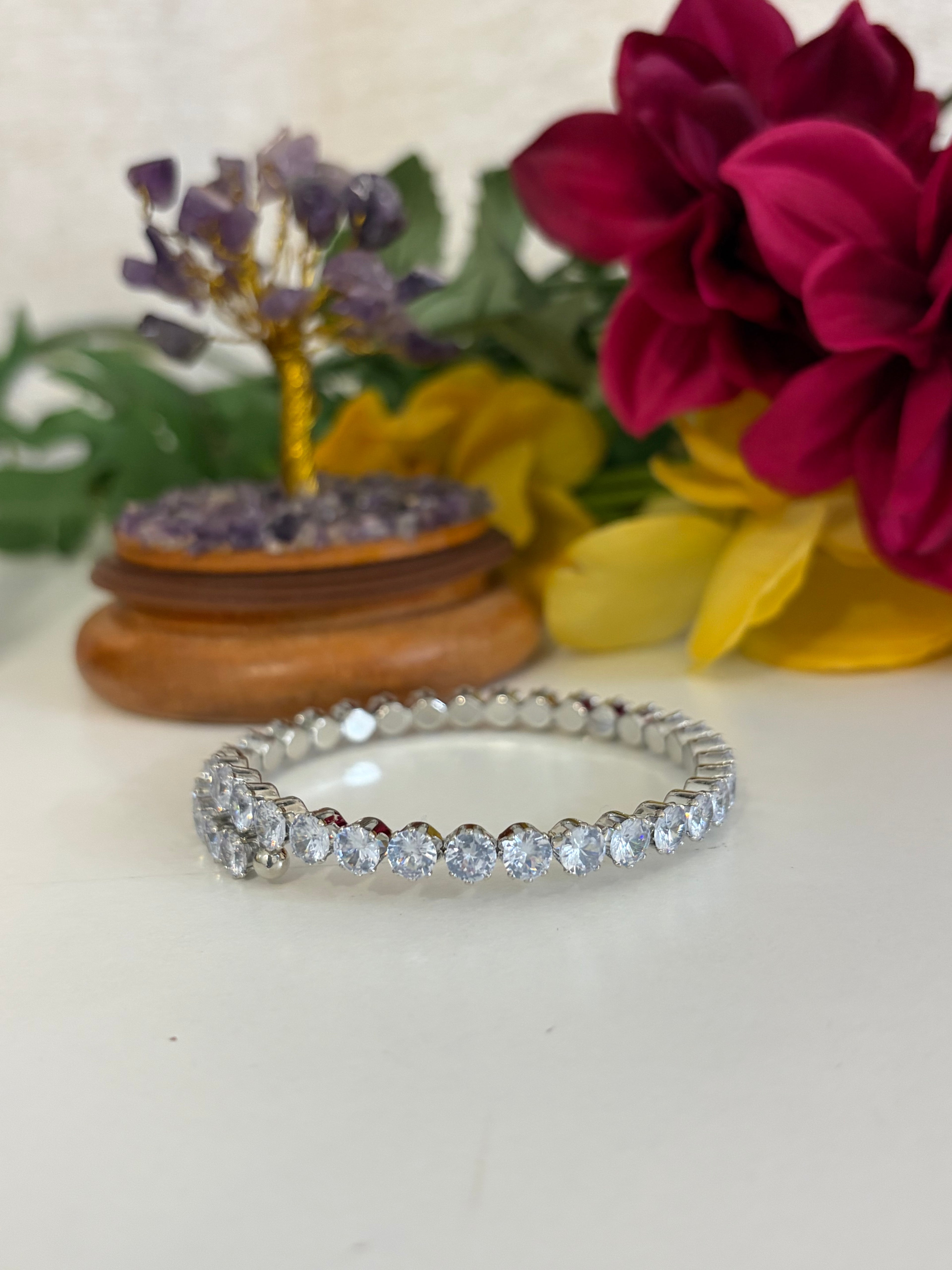 Classic White Tennis Bracelet