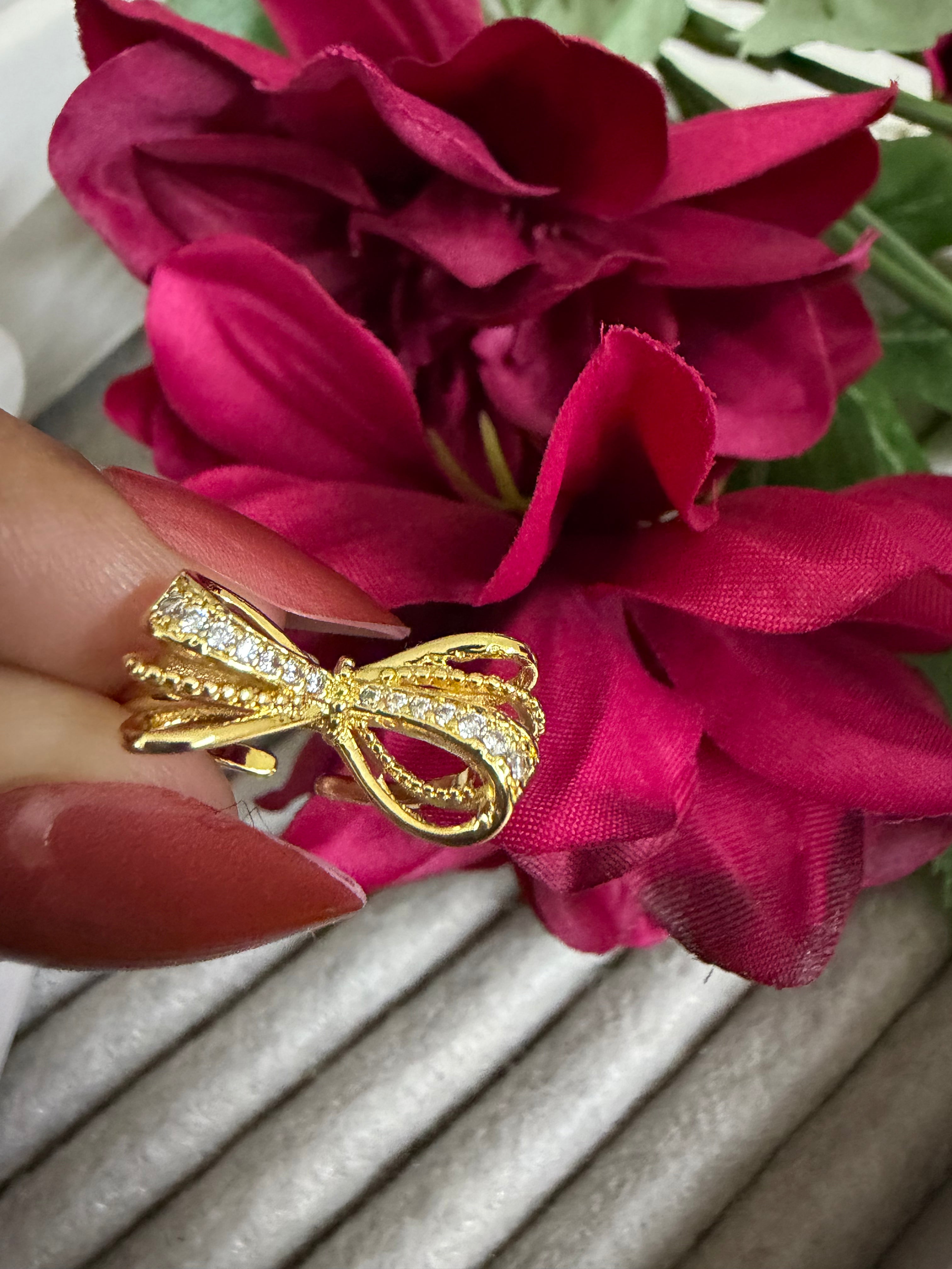Adjustable Gold Bow Ring