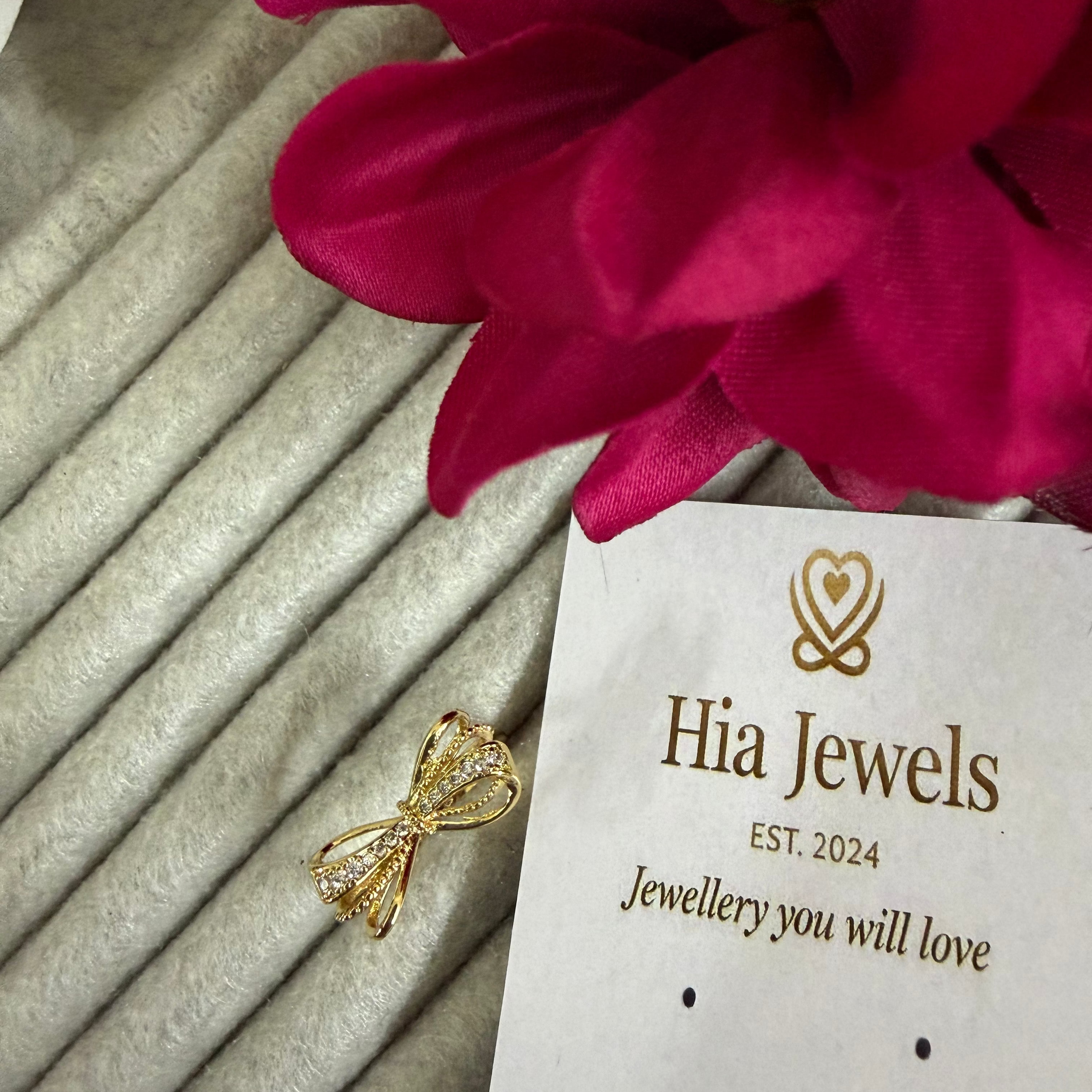 Adjustable Gold Bow Ring