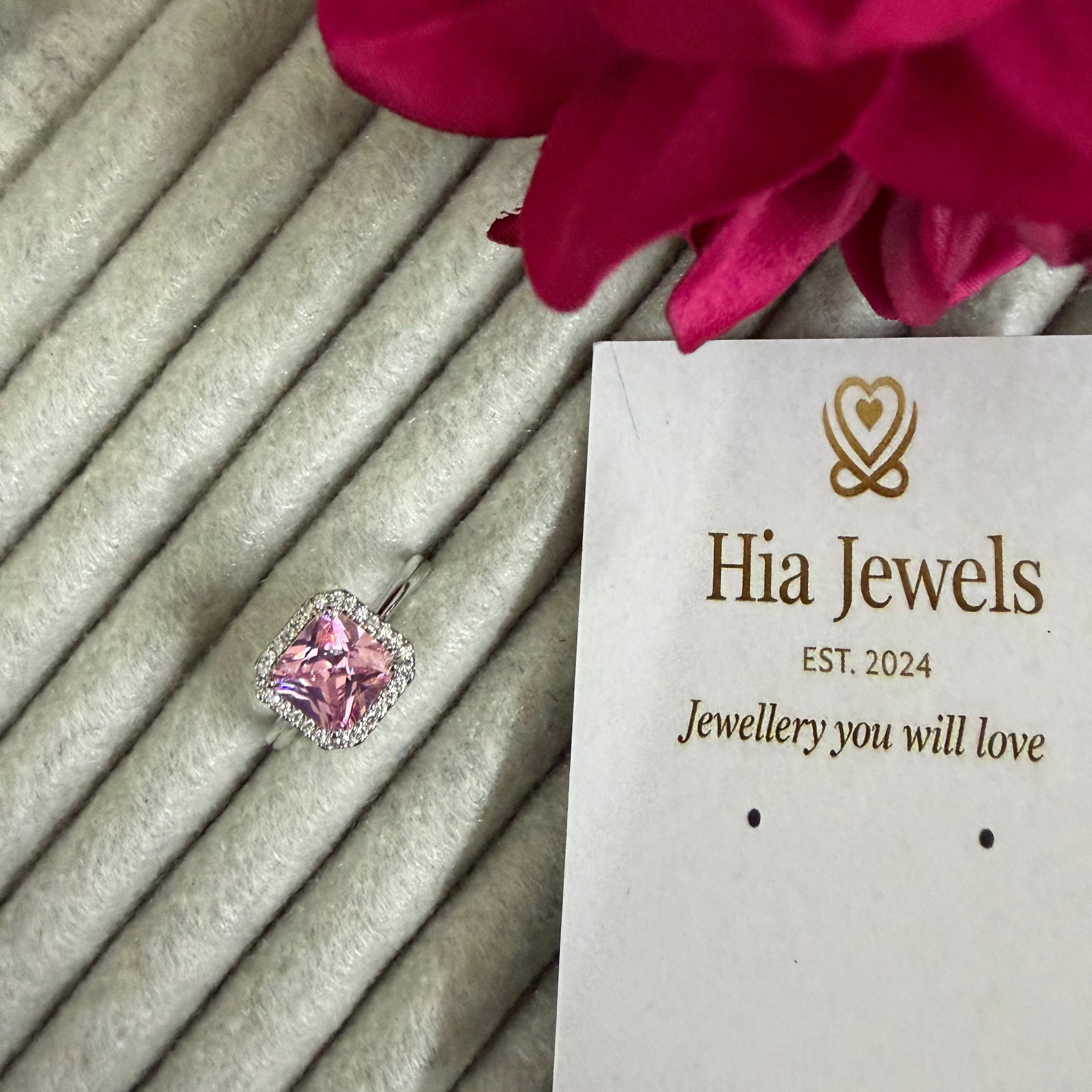 Adjustable Vibrant Pastel Pink Ring