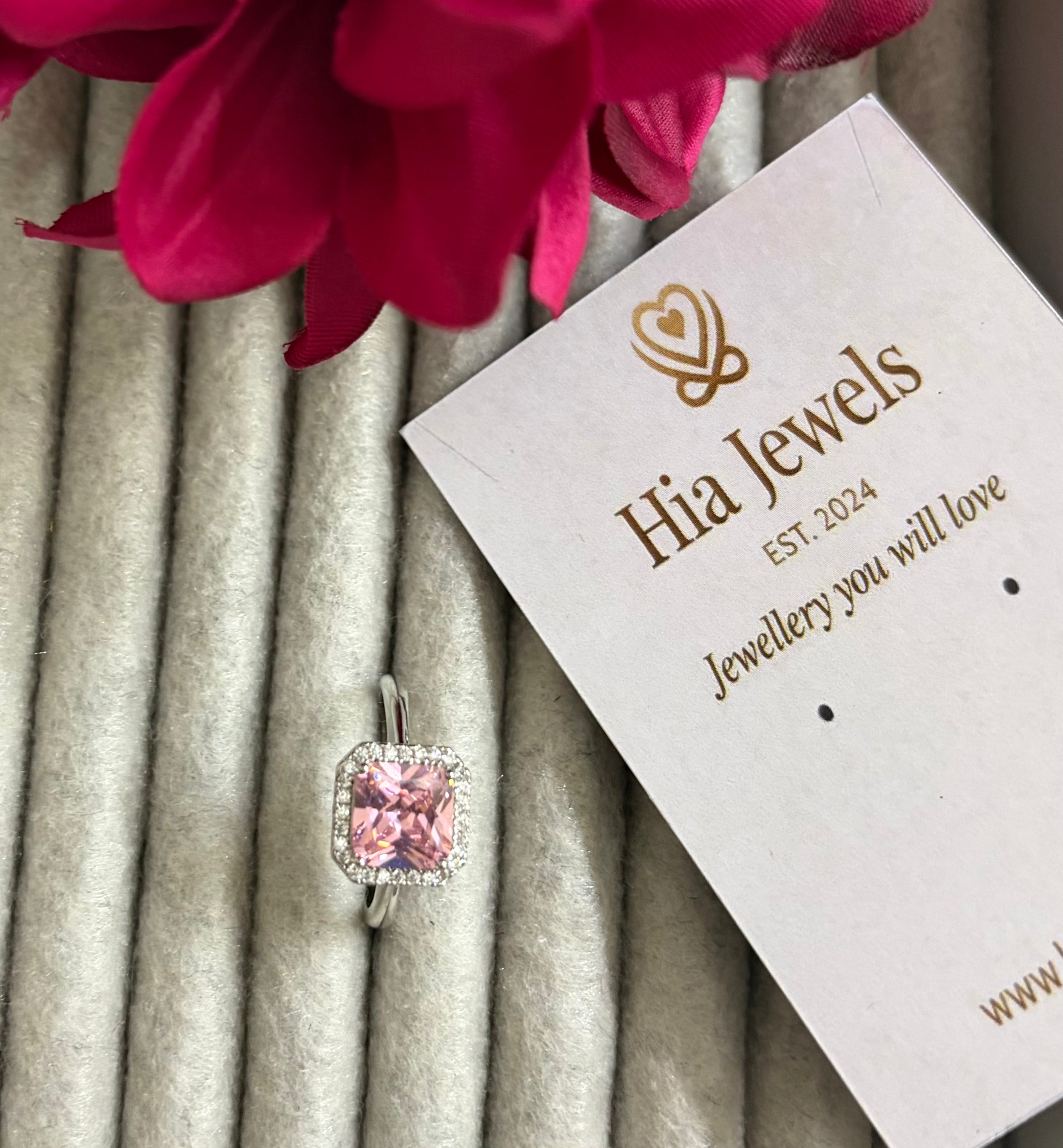 Adjustable Vibrant Pastel Pink Ring