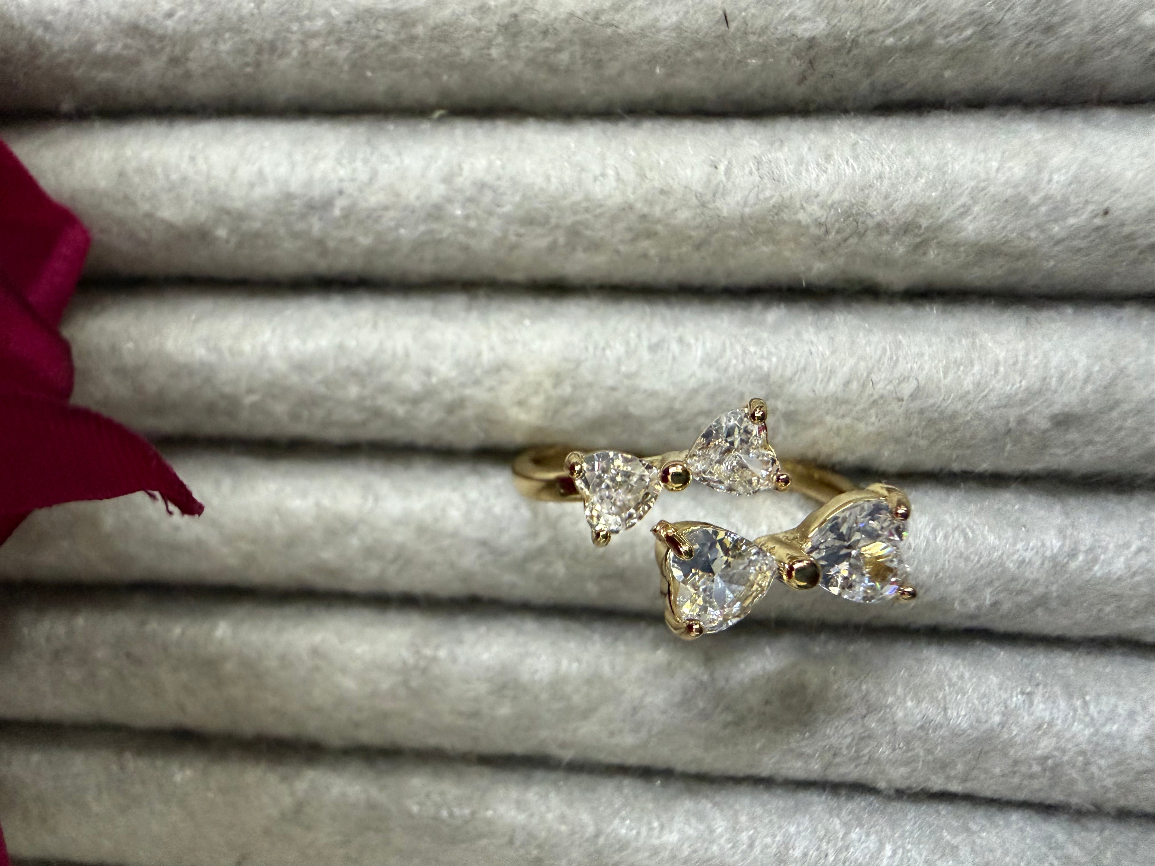 Adjustable Stone Bow Ring