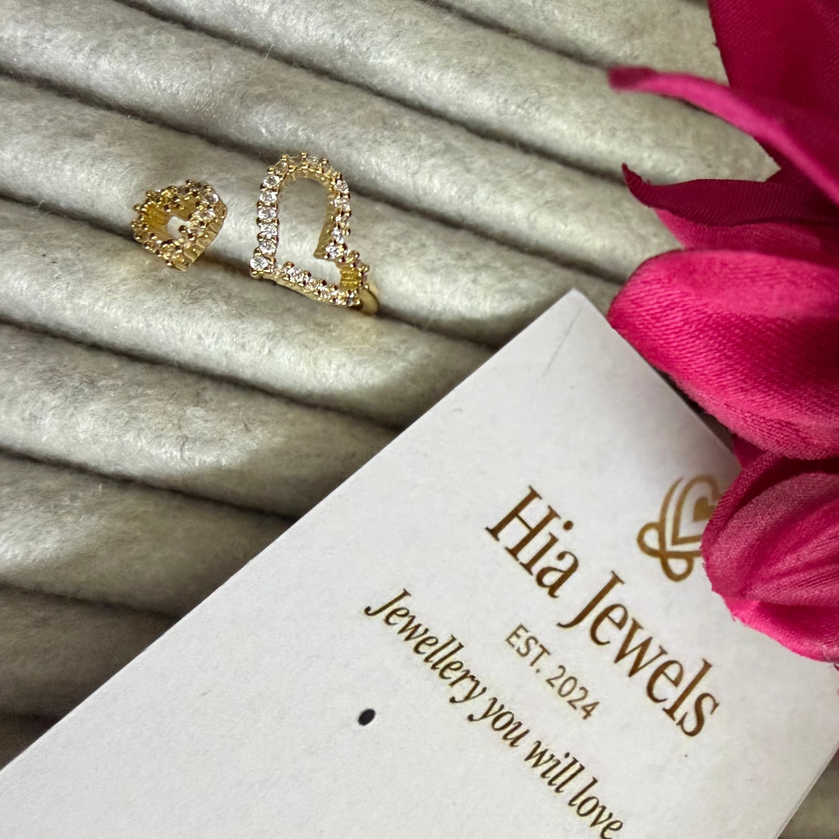 Adjustable Twin Hearts Ring