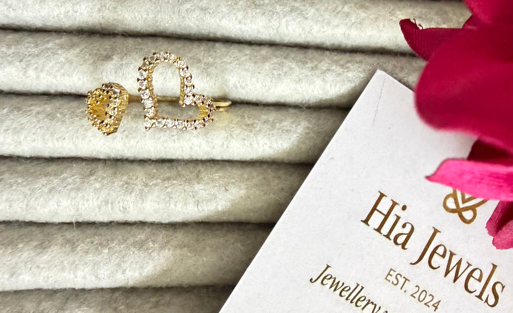 Adjustable Twin Hearts Ring