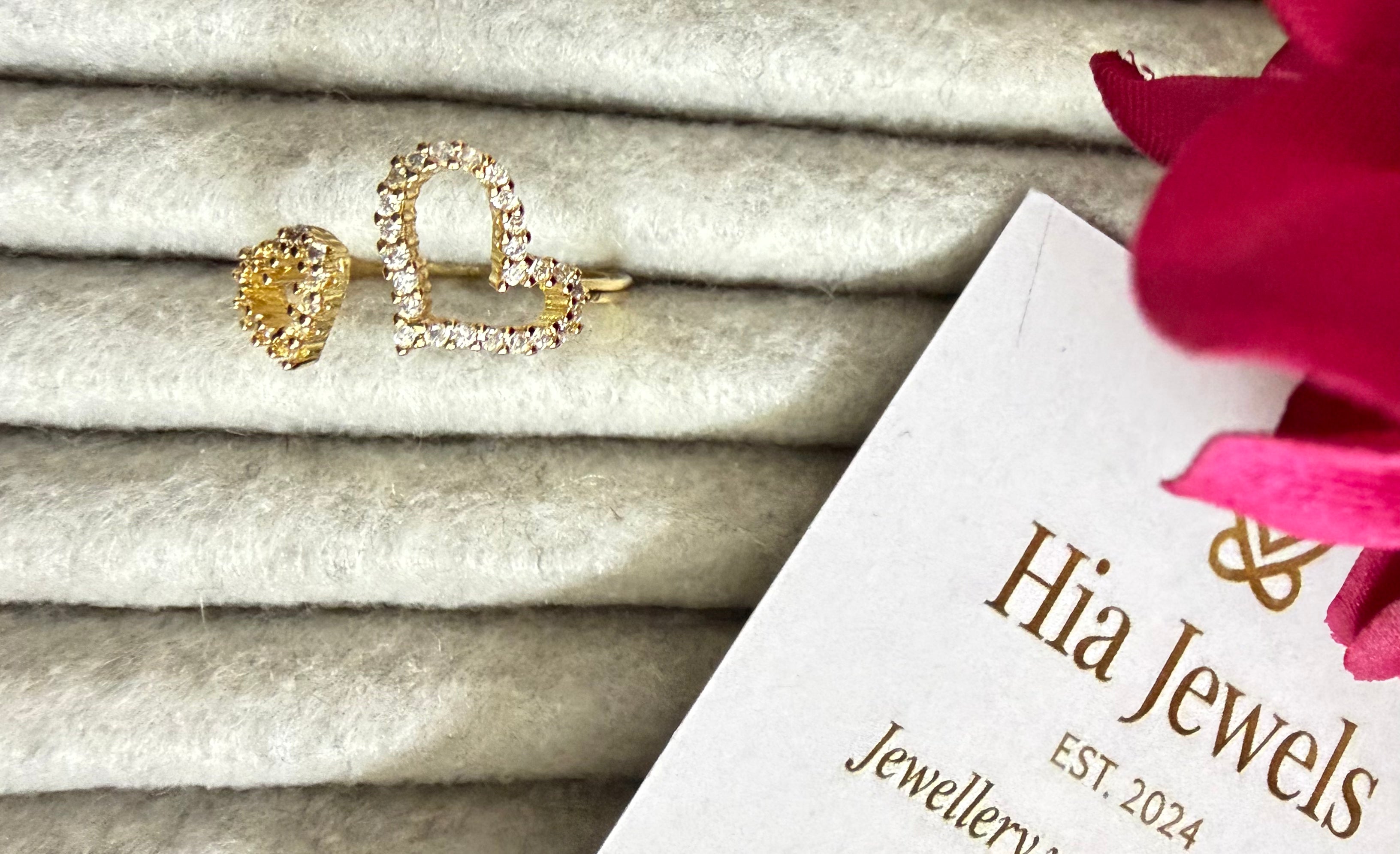 Adjustable Twin Hearts Ring