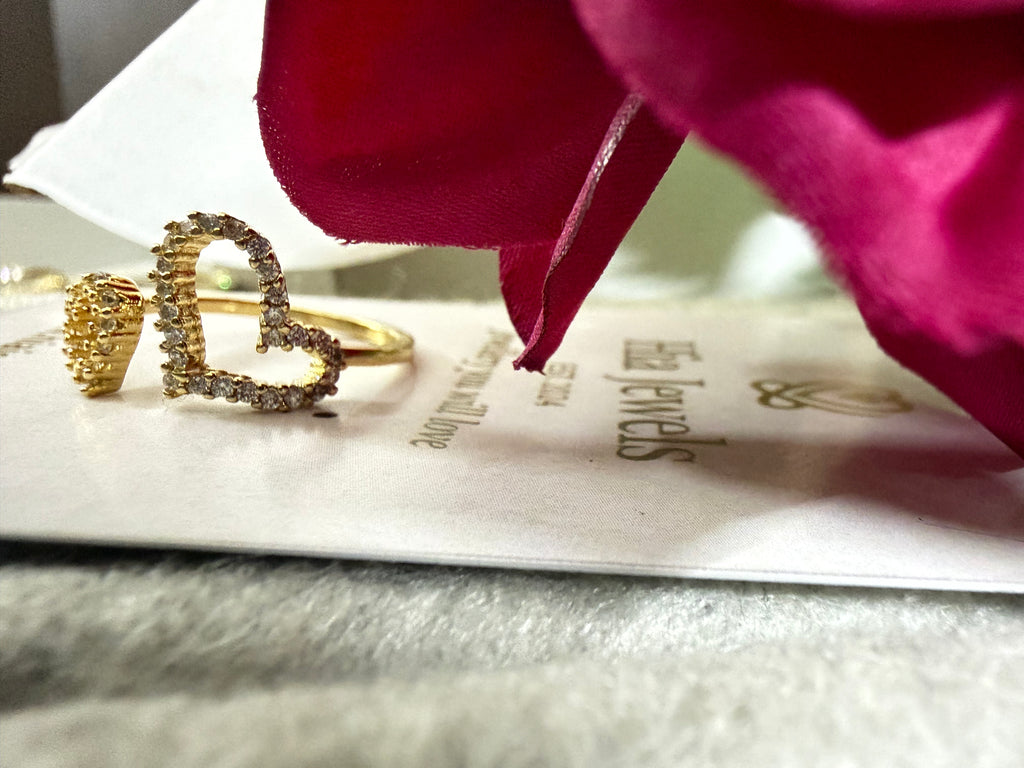 Adjustable Twin Hearts Ring