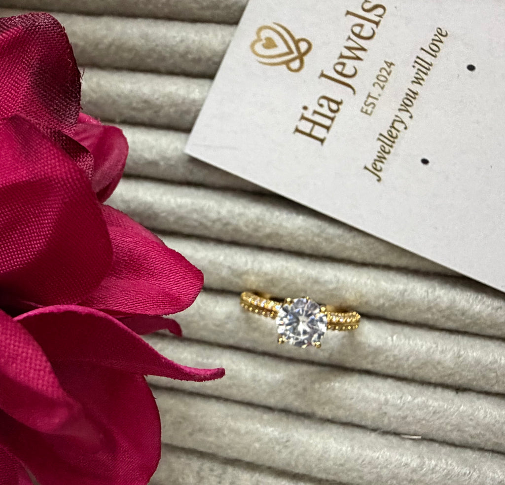 Adjustable Gold Stone Ring