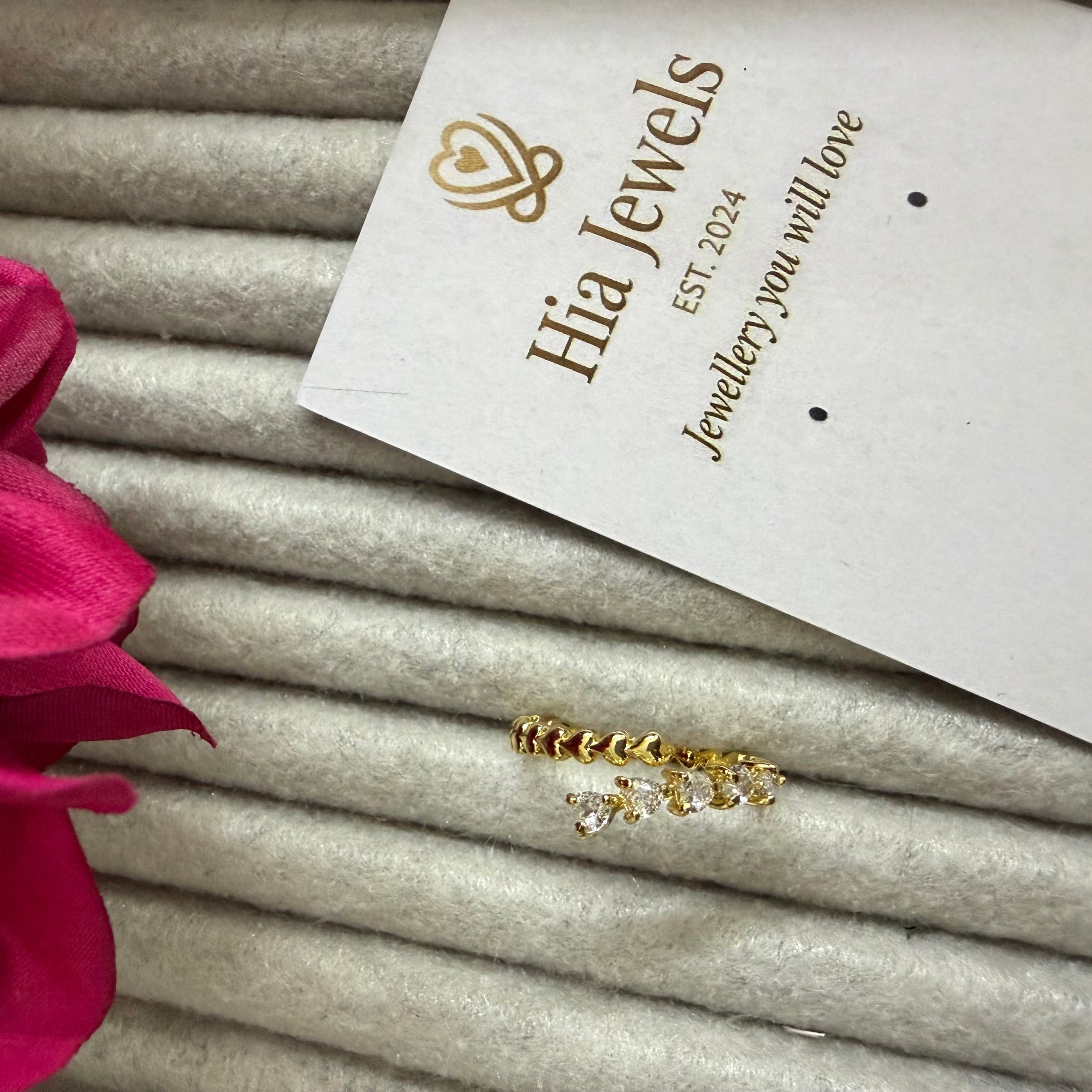 Adjustable Heart Band Ring