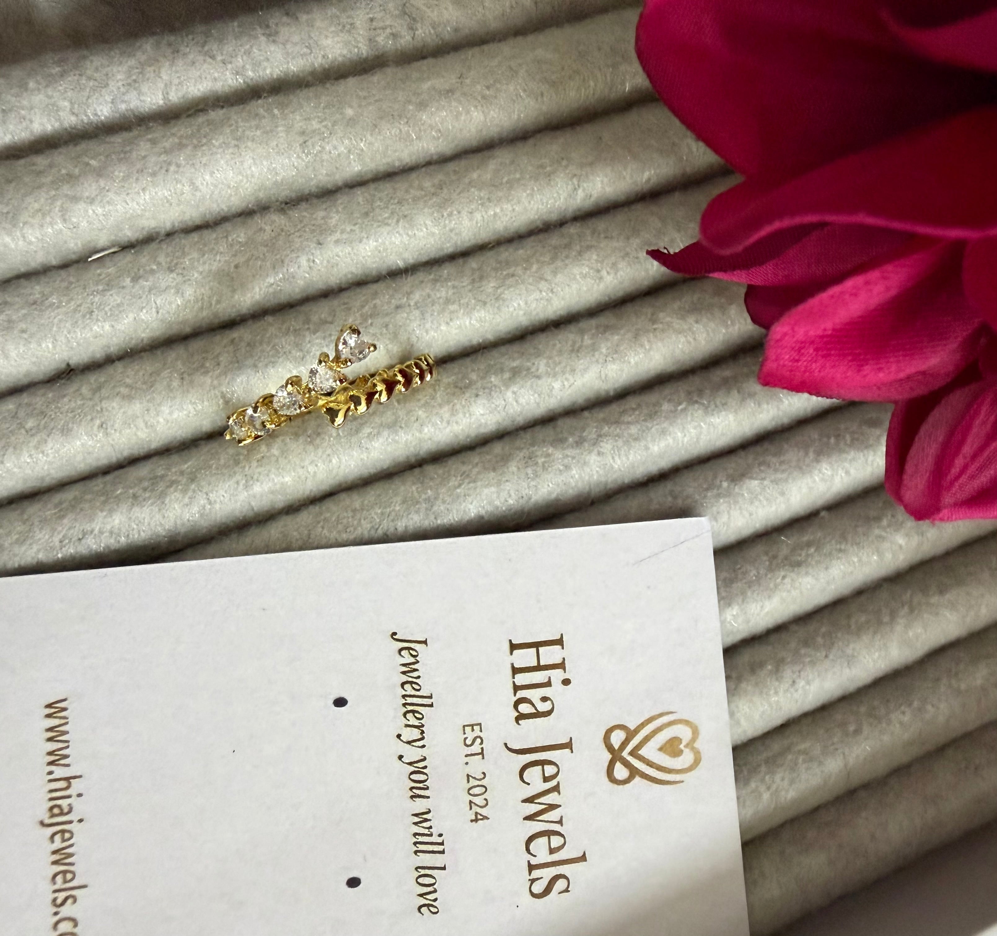 Adjustable Heart Band Ring