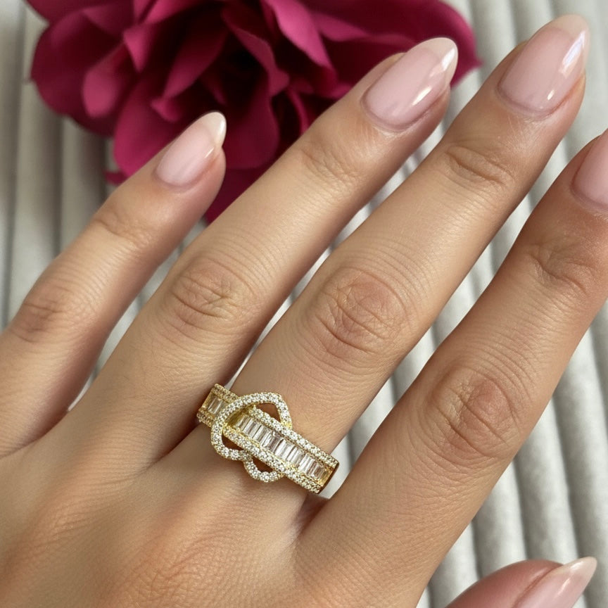 Adjustable Golden Heart Ring