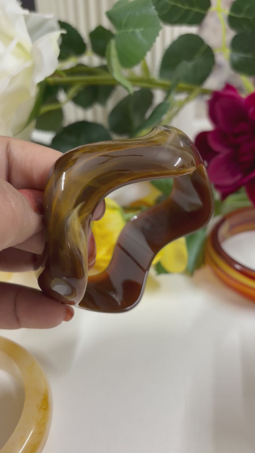 Amber Flow Resin Bangle
