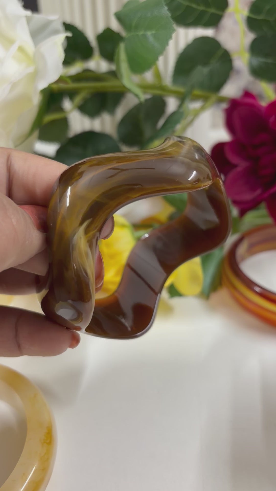 Amber Flow Resin Bangle
