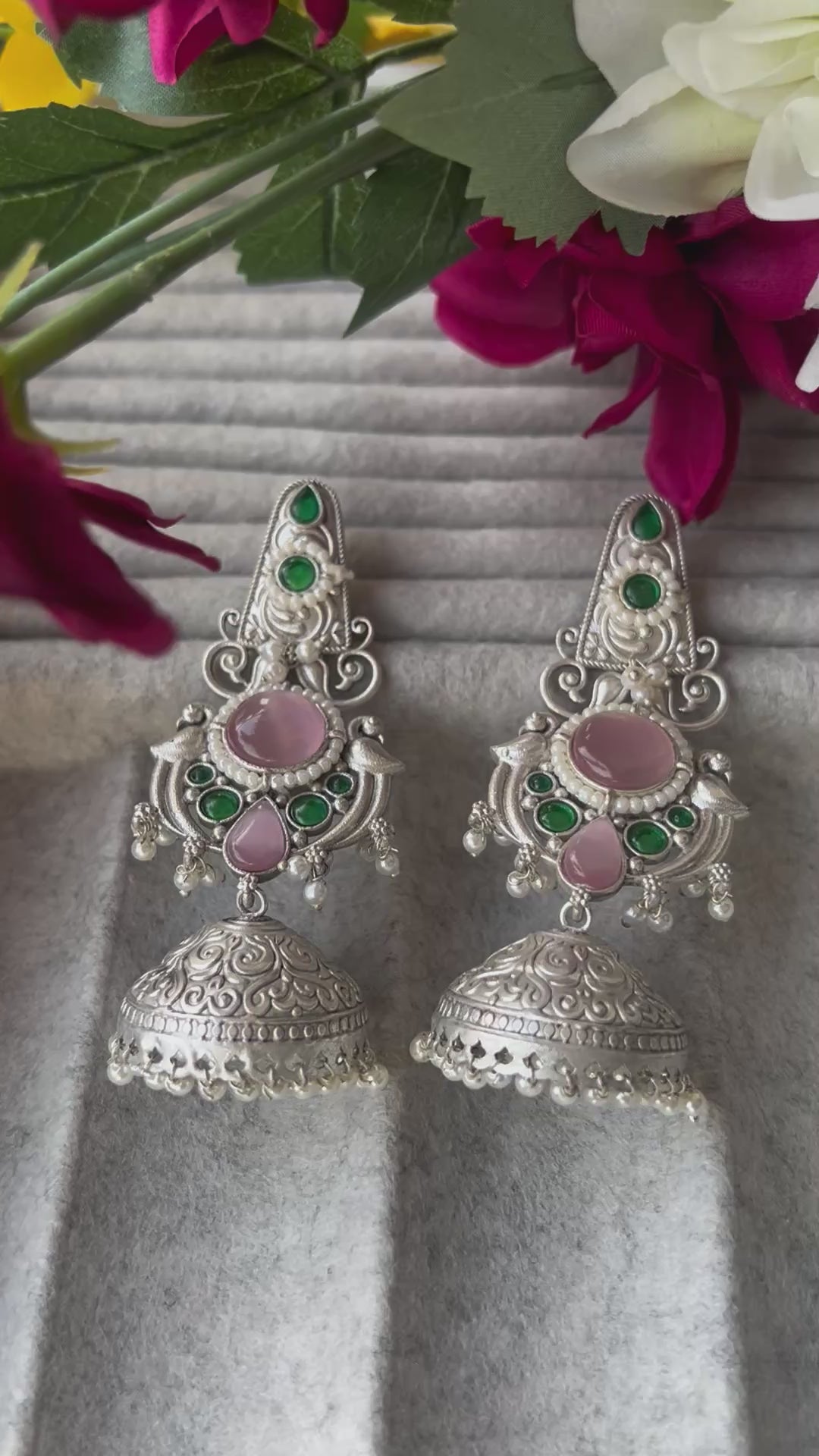 Silver Jhumka Earrings