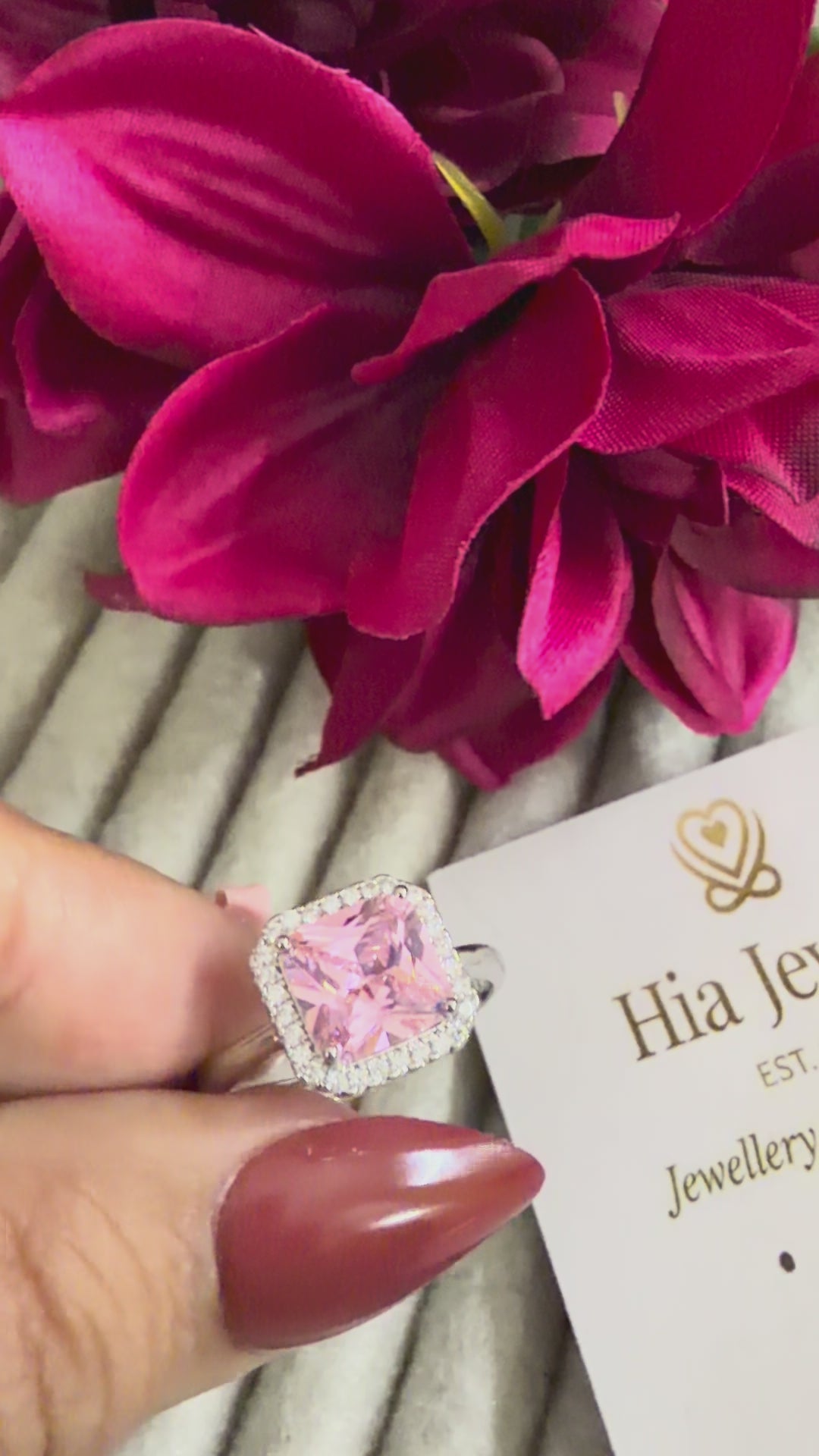 Adjustable Vibrant Pastel Pink Ring