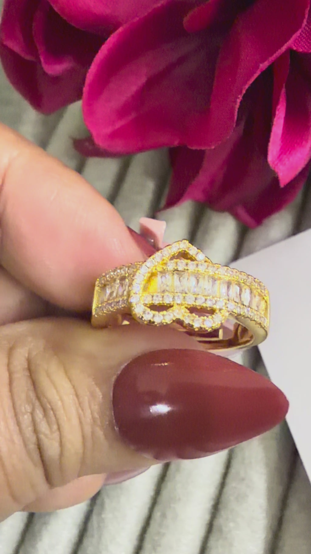 Adjustable Golden Heart Ring