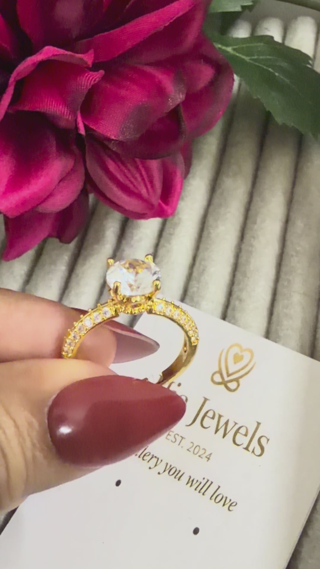 Adjustable Gold Stone Ring