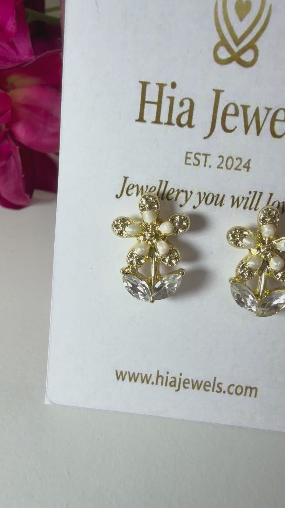 Floral Pearl & Crystal Earrings