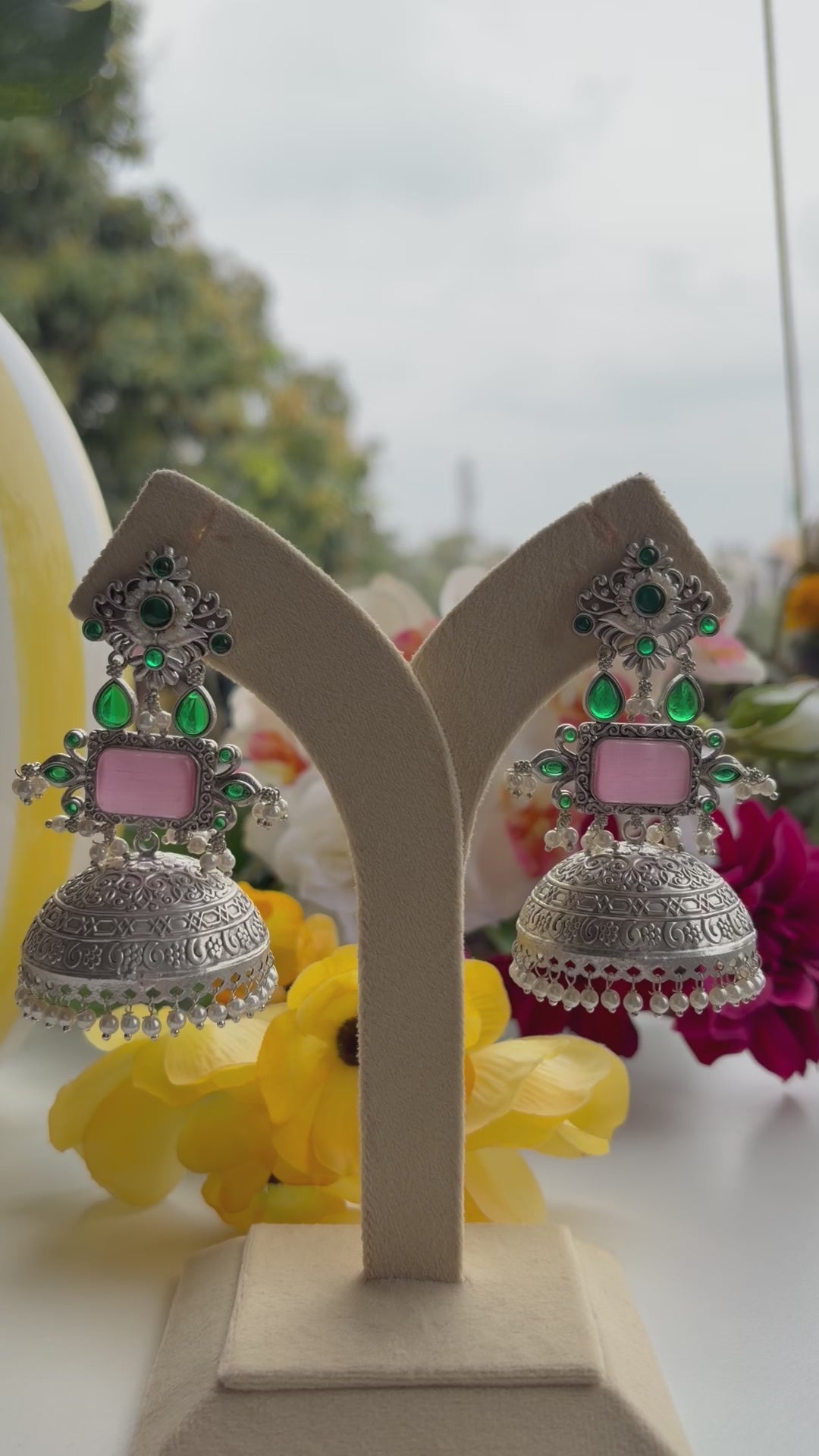 Blush Emerald Heritage Jhumka