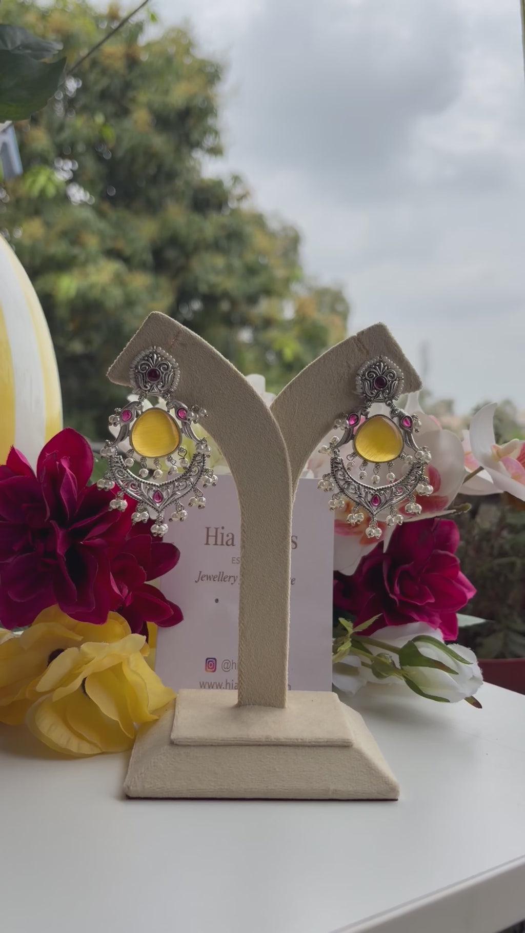 Yellow Stone Parrot Earrings