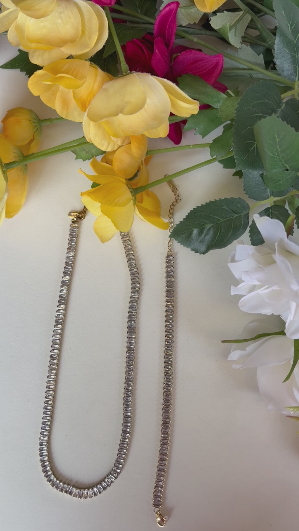 Celeste Baguette Tennis Necklace &amp; Bracelet Set
