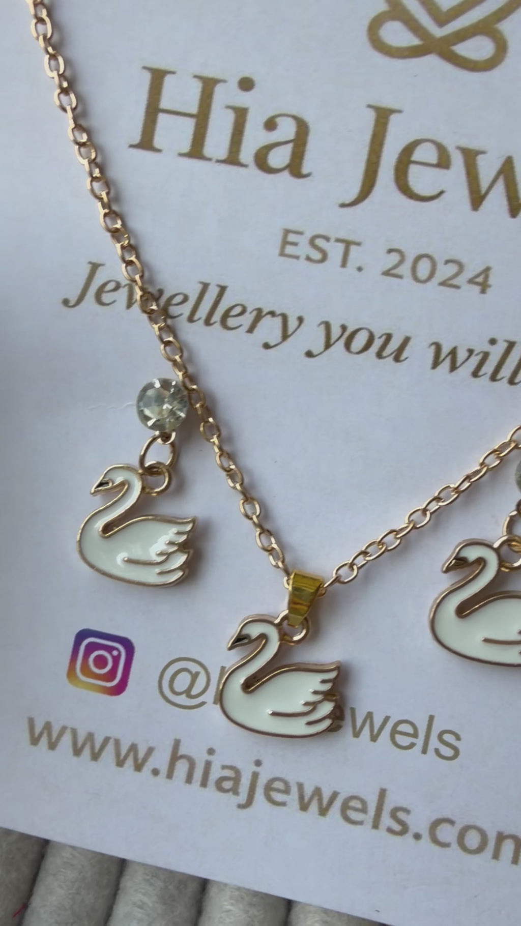 Duck Neckpiece and Earrings Combo