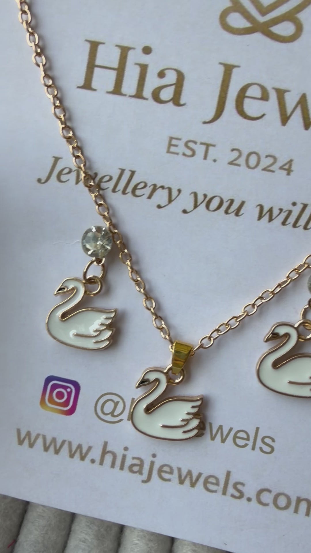 Duck Neckpiece and Earrings Combo